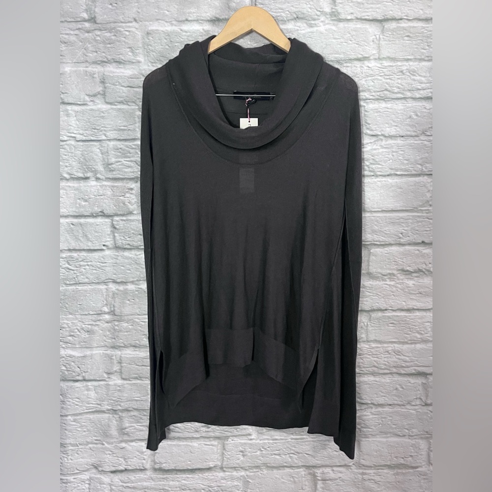NWT Urban Zen By Donna Karen Size S/M Grey Easy Cowl Neck Sweater Cashmere Silk - Picture 2 of 13
